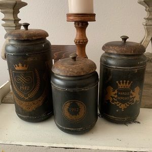 Farmhouse Rustic table top decor Canisters Set